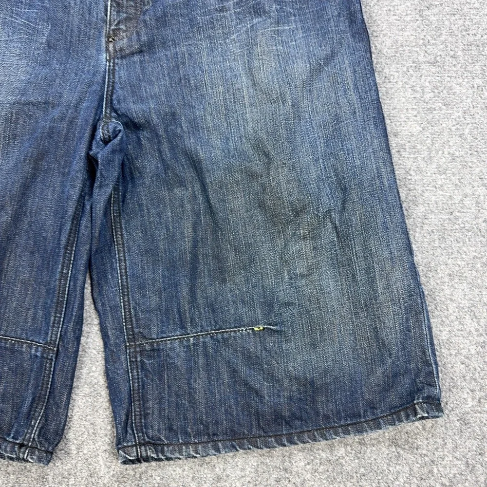 Coogi Shorts Mens 42 Blue Denim Bermuda Relaxed Fit Studded 12 Inseam‎ Pockets